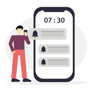 Mobile Notification Alert with Man Illustration – Flat Vector Design