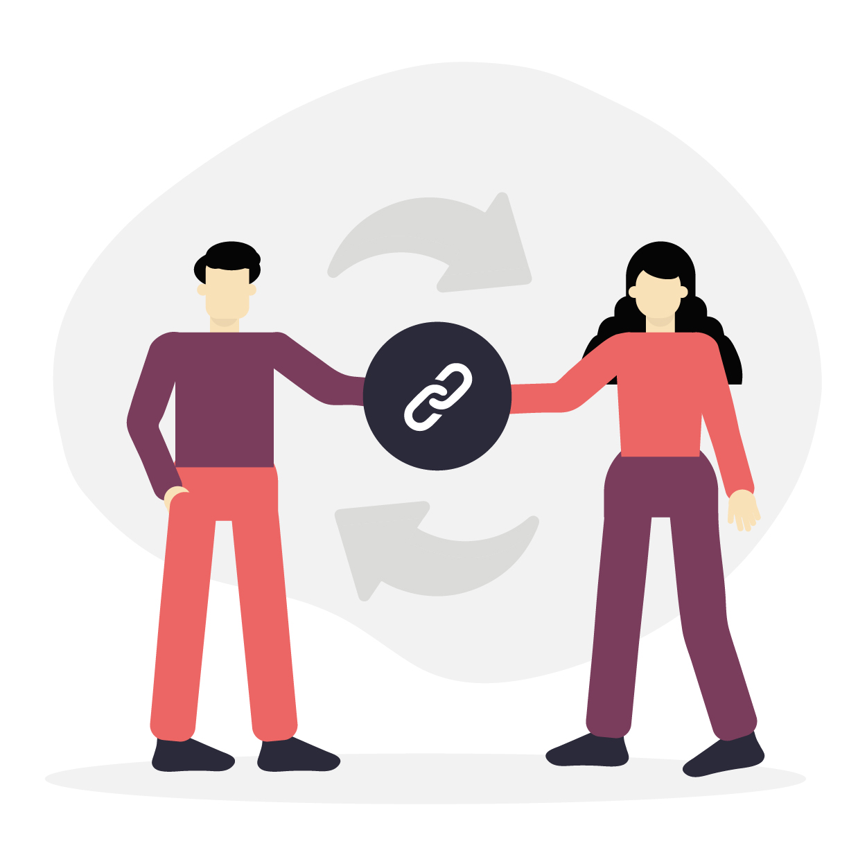 Teamwork Connection Link – Flat Illustration of Collaboration Concept